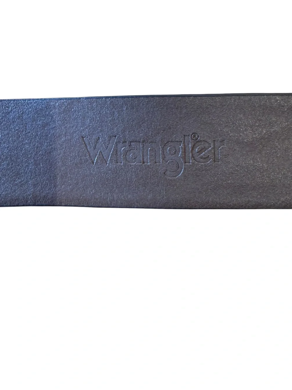 Wrangler Men’s Size 40 Tooled Dark Brown Leather Belt with Brass Buckle